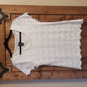 Anne Taylor Cream Lace Scalloped Tee M